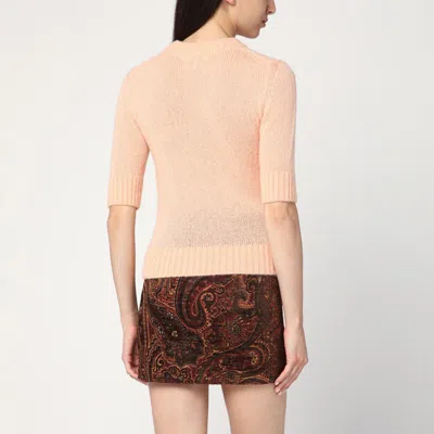 Chloé Peach-colored Top With Logo Embroidery