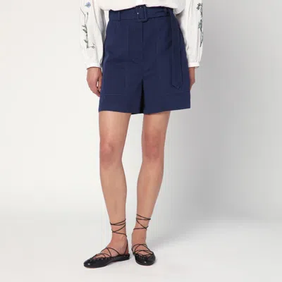 Weekend Max Mara Bermuda Blue In Cotton And Linen