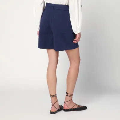 Weekend Max Mara Bermuda Blue In Cotton And Linen