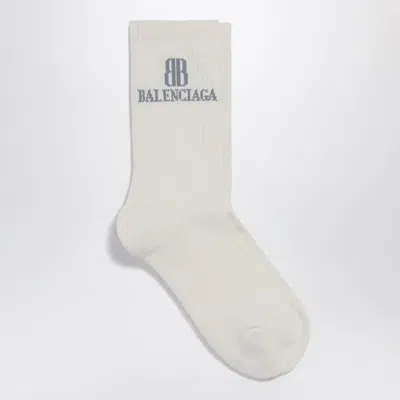 Balenciaga Nano Bb Socks In White Cotton Blend In White