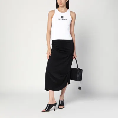 Balenciaga Logo-intarsia Sleeveless Tank Top In White