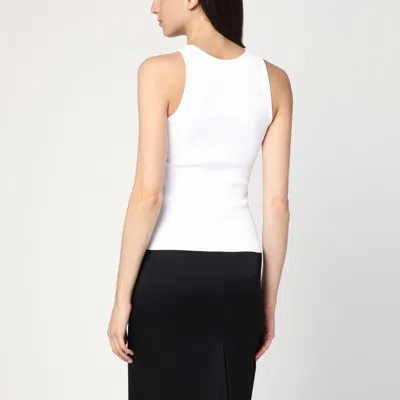 Balenciaga Logo-intarsia Sleeveless Tank Top In White