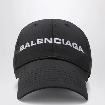 Balenciaga Logo Embroidered Adjustable Baseball Cap In Black