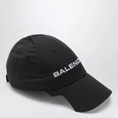 Balenciaga Logo Embroidered Adjustable Baseball Cap In Black
