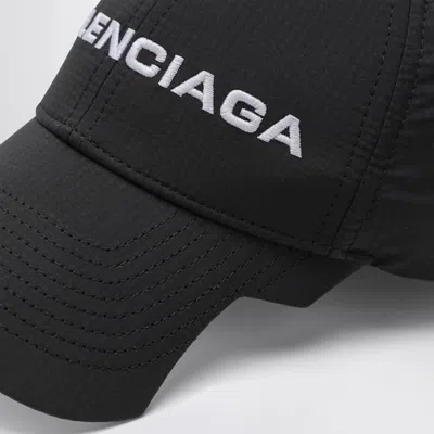 Balenciaga Logo Embroidered Adjustable Baseball Cap In Black