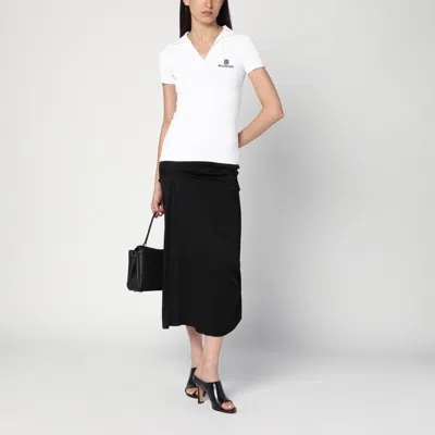 Balenciaga Fitted Viscose Blend T-shirt With Logo Embroidery