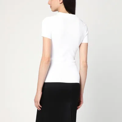 Balenciaga Fitted Viscose Blend T-shirt With Logo Embroidery