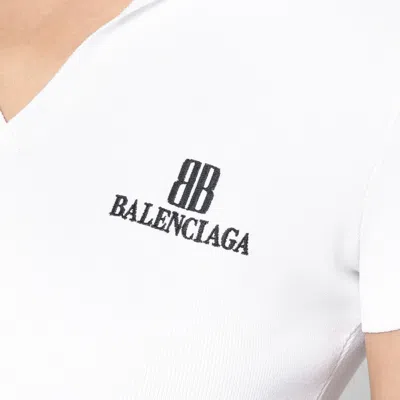 Balenciaga Fitted Viscose Blend T-shirt With Logo Embroidery