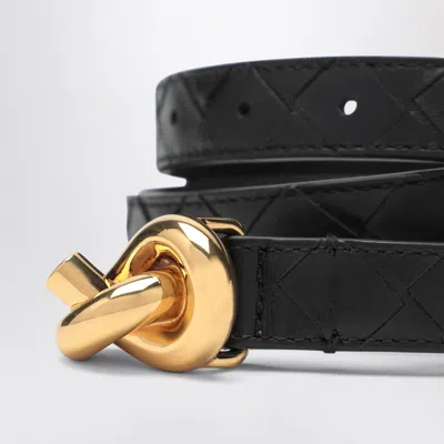 Bottega Veneta Black Knot Belt In Intrecciato