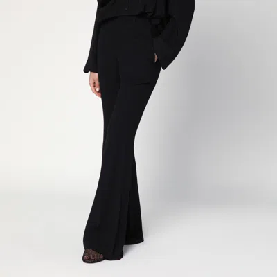 Balenciaga Black Pants With Belt Loops And Flared Leg In Viscose Woman
