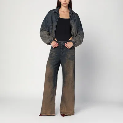 Diesel De-flower Jacket In Medium Blue With Faded Effect Women In Multi