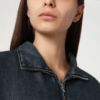 Diesel De-flower Jacket In Medium Blue With Faded Effect Women In Multi