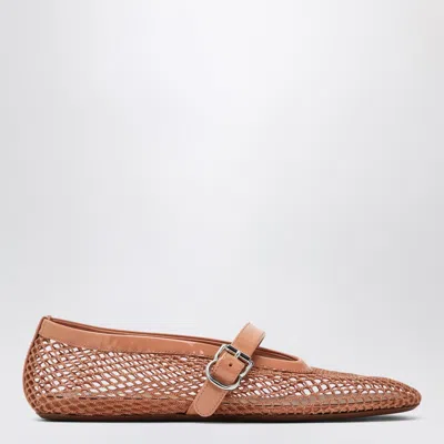 Alaïa Mesh Ballerina Shoes Blush Colour