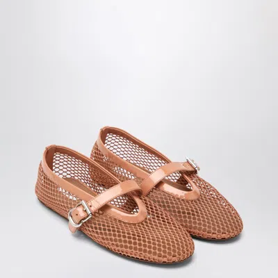 Alaïa Mesh Ballerina Shoes Blush Colour