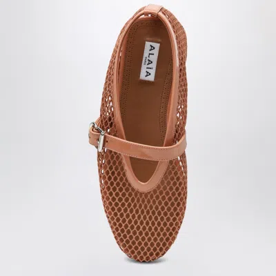 Alaïa Mesh Ballerina Shoes Blush Colour