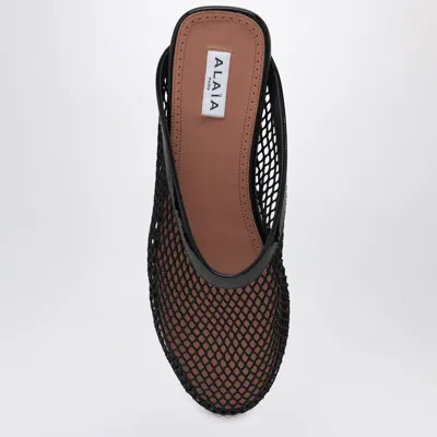 Alaïa Flat Mules Black In Mesh