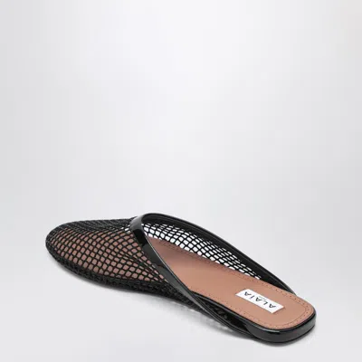 Alaïa Flat Mules Black In Mesh