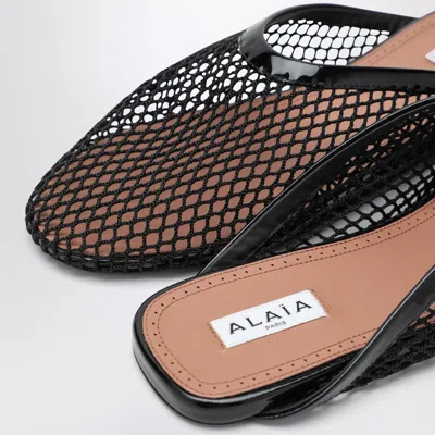 Alaïa Flat Mules Black In Mesh