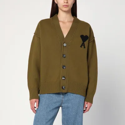 Ami Alexandre Mattiussi Ami De Coeur Bronze Cardigan