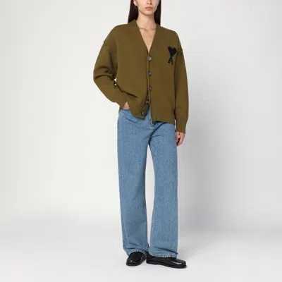 Ami Alexandre Mattiussi Ami De Coeur Bronze Cardigan