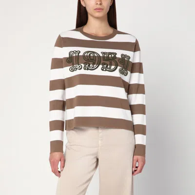 Max Mara Striped Wool Sweater With Embroidery