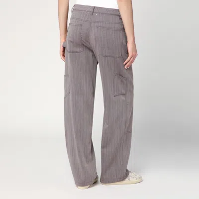 Golden Goose Light Brown Pants In Chevron Wool Blend