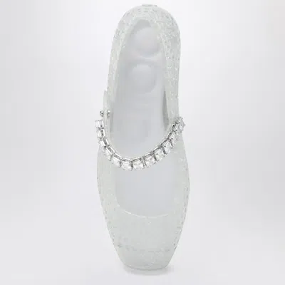 Jimmy Choo The Jelly Transparent Ballet Flats With Crystals Women