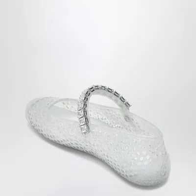 Jimmy Choo The Jelly Transparent Ballet Flats With Crystals Women