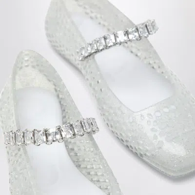 Jimmy Choo The Jelly Transparent Ballet Flats With Crystals Women