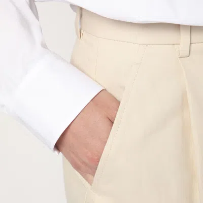 Weekend Max Mara Beige Bermuda Shorts In Cotton And Linen