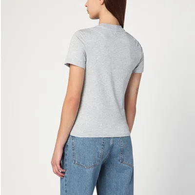 Ami Alexandre Mattiussi Ami Grey Organic Cotton T-shirt With Signature Monogram Motif
