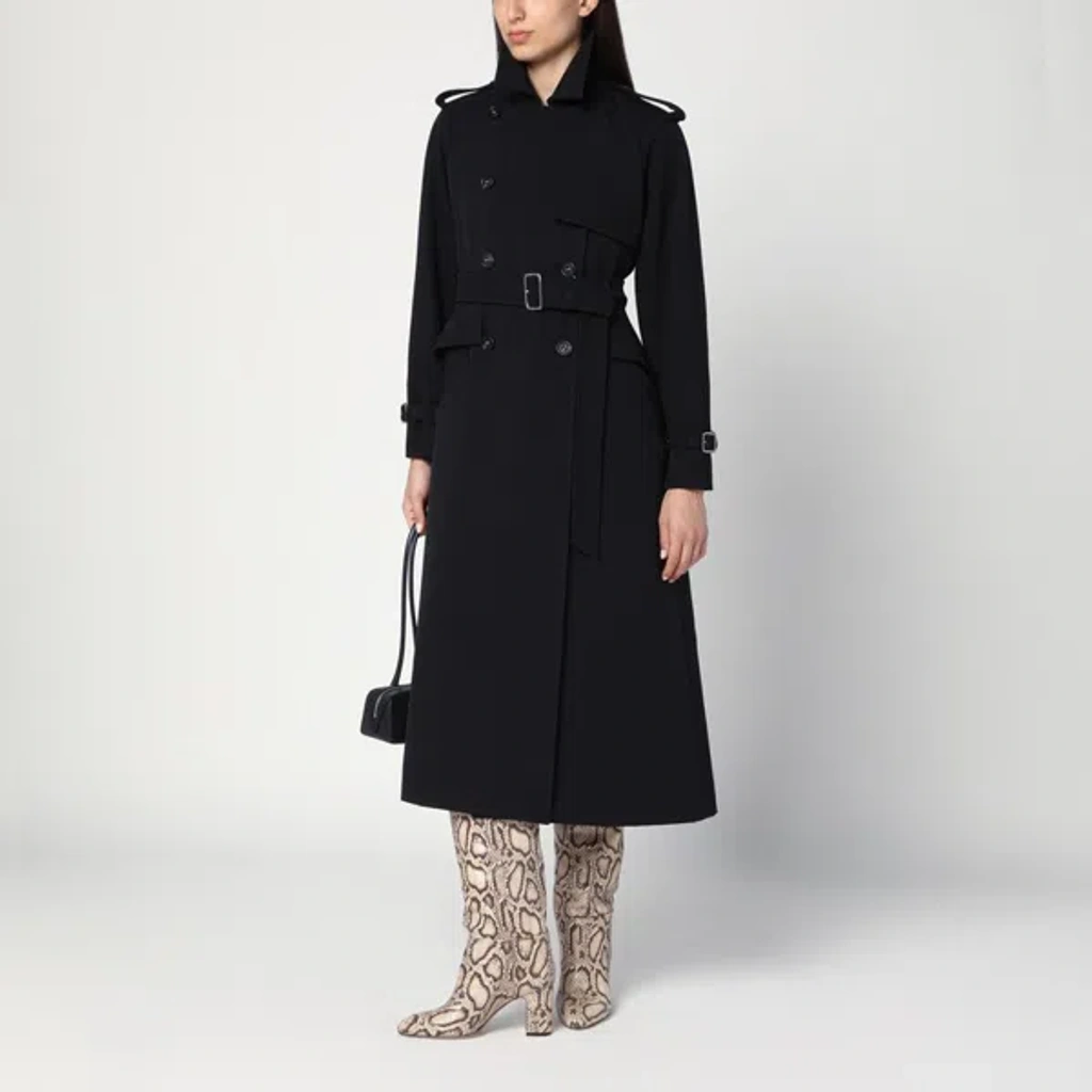 トレンチコート MAX MARA BLACK LONG TRENCH IN SABLE Max Mara Black Long Trench In Sable | ModeSens