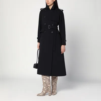 Max Mara Flavio Double-breasted Long Trench Coat In Black