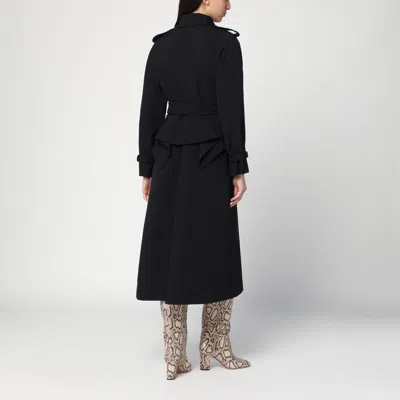 Max Mara Flavio Double-breasted Long Trench Coat In Black