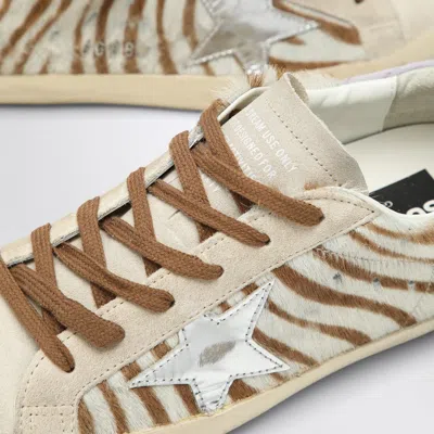 Golden Goose Super-star Sneakers In Zebra Pony Hair