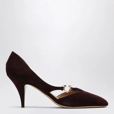 Ferragamo Pumps With Gancini Detail Dark Barolo