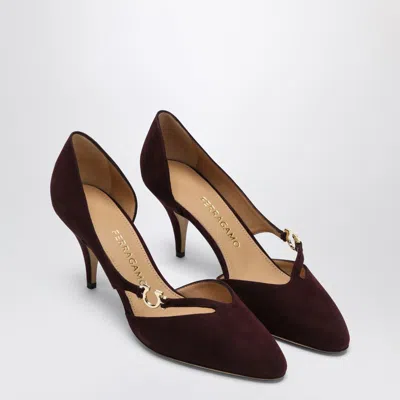 Ferragamo Pumps With Gancini Detail Dark Barolo