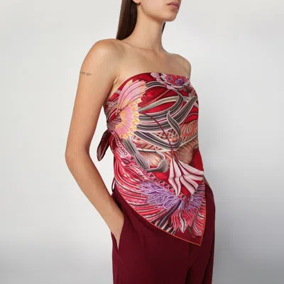 Ferragamo Silk Scarf With Giada Print And Floral Motif In Multi