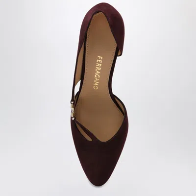 Ferragamo Pumps With Gancini Detail Dark Barolo