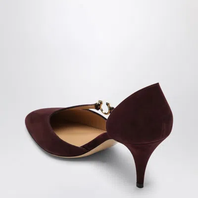 Ferragamo Pumps With Gancini Detail Dark Barolo