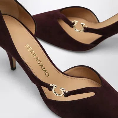 Ferragamo Pumps With Gancini Detail Dark Barolo