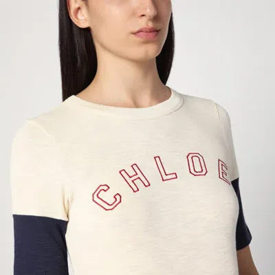 Chloé Logo Embroidered Heavy Cotton Wool T-shirt