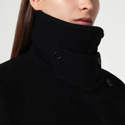 Chloé Double-breasted Black Coat In Wool Blend