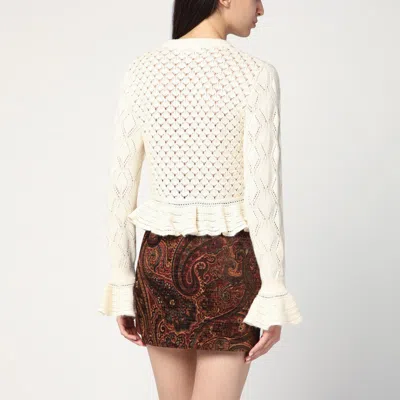Chloé Latte-colored Crochet Cardigan In Blend