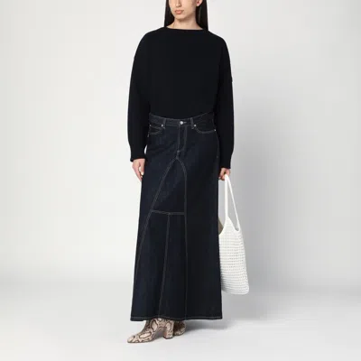 Chloé Navy Blue Sweater In Wool And Cashmere In Black