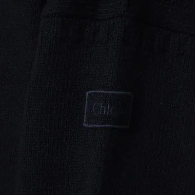 Chloé Navy Blue Sweater In Wool And Cashmere In Black
