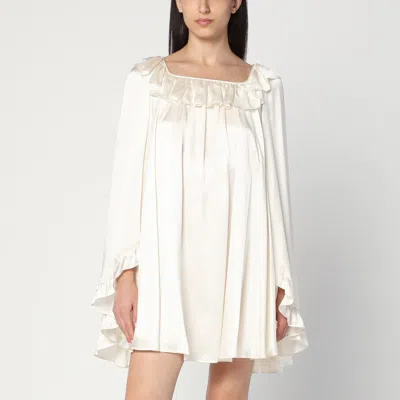 Chloé Milky White Mini Dress In Silk Women