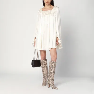 Chloé Milky White Mini Dress In Silk Women