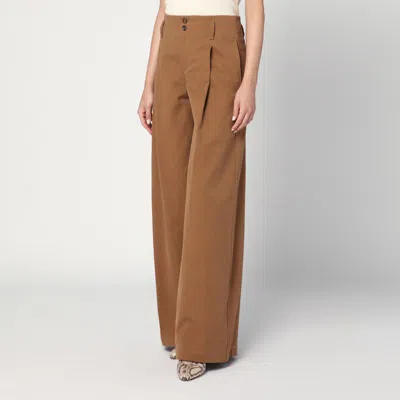 Chloé Brown Palazzo Pants In Cotton
