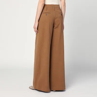 Chloé Brown Palazzo Pants In Cotton